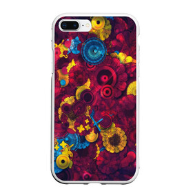 Чехол для iPhone 7Plus/8 Plus матовый с принтом Цветы - шестеренки в Тюмени, Силикон | Область печати: задняя сторона чехла, без боковых панелей | странные цветы | узоры | узоры цветов | цветы | шестеренки