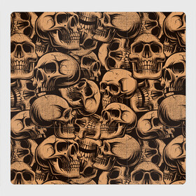 Магнитный плакат 3Х3 с принтом Черепа в Тюмени, Полимерный материал с магнитным слоем | 9 деталей размером 9*9 см | Тематика изображения на принте: rock and roll | rock n roll | skull | рок н ролл | череп | черепушка