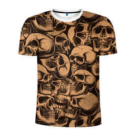 Мужская футболка 3D спортивная с принтом Черепа в Тюмени, 100% полиэстер с улучшенными характеристиками | приталенный силуэт, круглая горловина, широкие плечи, сужается к линии бедра | rock and roll | rock n roll | skull | рок н ролл | череп | черепушка