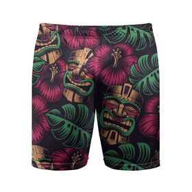 Мужские шорты спортивные с принтом Тропический в Тюмени,  |  | beach | mask | palm | sea | summer | tropical | волны | жара | летние | лето | маска | море | пальмы | пляж | тропический