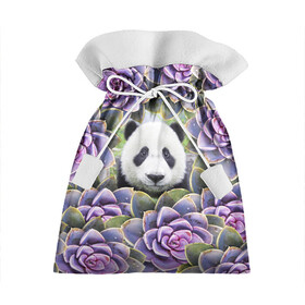 Подарочный 3D мешок с принтом Панда среди цветов в Тюмени, 100% полиэстер | Размер: 29*39 см | flower | flowers | panda | панда | цветы