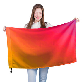 Флаг 3D с принтом Градиент (заря) в Тюмени, 100% полиэстер | плотность ткани — 95 г/м2, размер — 67 х 109 см. Принт наносится с одной стороны | градиент | жёлтый | заря | краски | красный