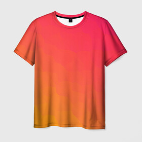 Мужская футболка 3D с принтом Градиент (заря) в Тюмени, 100% полиэфир | прямой крой, круглый вырез горловины, длина до линии бедер | градиент | жёлтый | заря | краски | красный