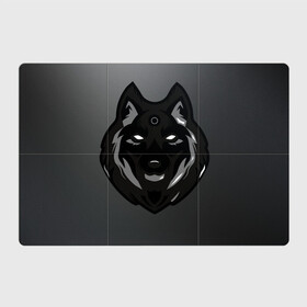 Магнитный плакат 3Х2 с принтом Демон волк в Тюмени, Полимерный материал с магнитным слоем | 6 деталей размером 9*9 см | Тематика изображения на принте: волк | зверь | серый | тьма | хищник | чёрный