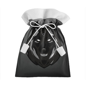 Подарочный 3D мешок с принтом Демон волк в Тюмени, 100% полиэстер | Размер: 29*39 см | Тематика изображения на принте: волк | зверь | серый | тьма | хищник | чёрный