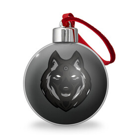 Ёлочный шар с принтом Демон волк в Тюмени, Пластик | Диаметр: 77 мм | Тематика изображения на принте: волк | зверь | серый | тьма | хищник | чёрный