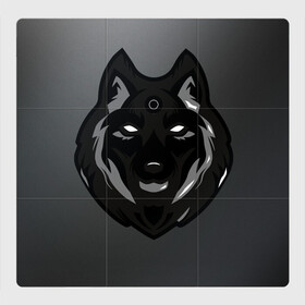 Магнитный плакат 3Х3 с принтом Демон волк в Тюмени, Полимерный материал с магнитным слоем | 9 деталей размером 9*9 см | Тематика изображения на принте: волк | зверь | серый | тьма | хищник | чёрный