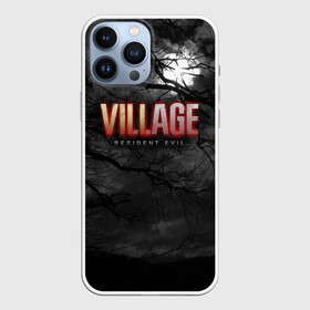 Чехол для iPhone 13 Pro Max с принтом Resident Evil: Village в Тюмени,  |  | alsina dimitrieska | darkness | game | inscription resident evil: village | moon | print resident evil: village | village | альсина димитриеска | деревня | игра | луна | надпись resident evil: village | принт resident evil: village | тьма