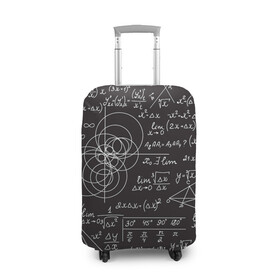 Чехол для чемодана 3D с принтом Алгебра и Геометрия в Тюмени, 86% полиэфир, 14% спандекс | двустороннее нанесение принта, прорези для ручек и колес | алгебра | геометрия | графики | сложный формулы | формулы