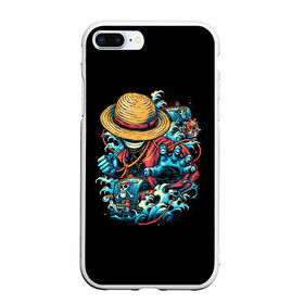 Чехол для iPhone 7Plus/8 Plus матовый с принтом One Piece. Retro Style в Тюмени, Силикон | Область печати: задняя сторона чехла, без боковых панелей | Тематика изображения на принте: d | one | piece | белоус | боа | брук | ван | гарп | гоинг | д | дозор | зоро | кид | ло | луффи | мерри | михоук | монки | нами | пис | робин | ророноа | сабо | санджи | санни | саузенд | соломенная | тич | трафальгар