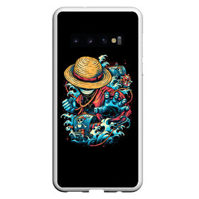 Чехол для Samsung Galaxy S10 с принтом One Piece. Retro Style в Тюмени, Силикон | Область печати: задняя сторона чехла, без боковых панелей | d | one | piece | белоус | боа | брук | ван | гарп | гоинг | д | дозор | зоро | кид | ло | луффи | мерри | михоук | монки | нами | пис | робин | ророноа | сабо | санджи | санни | саузенд | соломенная | тич | трафальгар