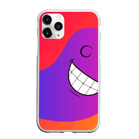 Чехол для iPhone 11 Pro Max матовый с принтом Градиент призрак в Тюмени, Силикон |  | градиент | краски | красный | лицо | призрак | улыбка | фиолетовый
