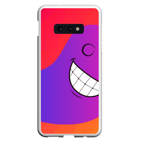Чехол для Samsung S10E с принтом Градиент призрак в Тюмени, Силикон | Область печати: задняя сторона чехла, без боковых панелей | градиент | краски | красный | лицо | призрак | улыбка | фиолетовый