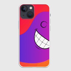 Чехол для iPhone 13 mini с принтом Градиент призрак в Тюмени,  |  | градиент | краски | красный | лицо | призрак | улыбка | фиолетовый