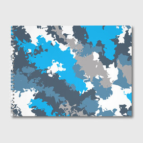 Альбом для рисования с принтом Камуфляж (ледяной) в Тюмени, 100% бумага
 | матовая бумага, плотность 200 мг. | камуфляж | ледяной | милитари | мороз | синий | холод