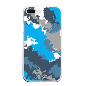 Чехол для iPhone 7Plus/8 Plus матовый с принтом Камуфляж (ледяной) в Тюмени, Силикон | Область печати: задняя сторона чехла, без боковых панелей | Тематика изображения на принте: камуфляж | ледяной | милитари | мороз | синий | холод