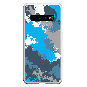 Чехол для Samsung Galaxy S10 с принтом Камуфляж (ледяной) в Тюмени, Силикон | Область печати: задняя сторона чехла, без боковых панелей | камуфляж | ледяной | милитари | мороз | синий | холод