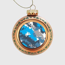 Стеклянный ёлочный шар с принтом Камуфляж (ледяной) в Тюмени, Стекло | Диаметр: 80 мм | Тематика изображения на принте: камуфляж | ледяной | милитари | мороз | синий | холод