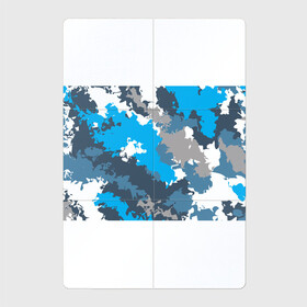 Магнитный плакат 2Х3 с принтом Камуфляж (ледяной) в Тюмени, Полимерный материал с магнитным слоем | 6 деталей размером 9*9 см | Тематика изображения на принте: камуфляж | ледяной | милитари | мороз | синий | холод