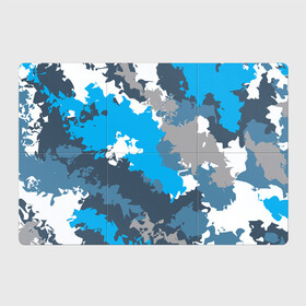 Магнитный плакат 3Х2 с принтом Камуфляж (ледяной) в Тюмени, Полимерный материал с магнитным слоем | 6 деталей размером 9*9 см | Тематика изображения на принте: камуфляж | ледяной | милитари | мороз | синий | холод