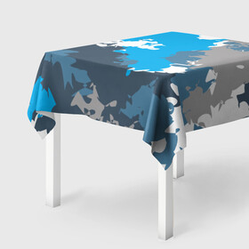 Скатерть 3D с принтом Камуфляж (ледяной) в Тюмени, 100% полиэстер (ткань не мнется и не растягивается) | Размер: 150*150 см | Тематика изображения на принте: камуфляж | ледяной | милитари | мороз | синий | холод