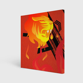 Холст квадратный с принтом Огненный лев в Тюмени, 100% ПВХ |  | красный | лев | линии | огненный | огонь | пламя | рисунки