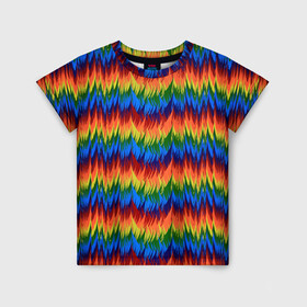 Детская футболка 3D с принтом РАДУЖНАЯ КИСЛОТА  в Тюмени, 100% гипоаллергенный полиэфир | прямой крой, круглый вырез горловины, длина до линии бедер, чуть спущенное плечо, ткань немного тянется | Тематика изображения на принте: acid | hippy | neon | rainbow | rasta | едкий | кислотный | летний | неоновый | радиоактивный | раста | солнечный | спектры | тепловизор | теплый | хиппи | яркий