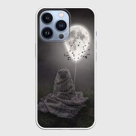 Чехол для iPhone 13 Pro с принтом Мопс и луна в Тюмени,  |  | луна | мопс | ночь | пёс | собака | собачка | щенок