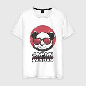 Мужская футболка хлопок с принтом Japan Kingdom of Pandas в Тюмени, 100% хлопок | прямой крой, круглый вырез горловины, длина до линии бедер, слегка спущенное плечо. | art | japanese | panda | retro look | style | vintage look | арт | винтаж | винтажный стиль | кингдом | королевство | королевство панд | крутая панда в очках | панда | пандочка | ретро стиль | рисунок панды | япония | 
