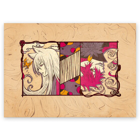 Поздравительная открытка с принтом Томоэ и Акира в Тюмени, 100% бумага | плотность бумаги 280 г/м2, матовая, на обратной стороне линовка и место для марки
 | Тематика изображения на принте: akura | kamisama kiss | kitsune | mizuki | nanami | tomoe | yokai | акура | аниме | бог | боги | демон лис | демоны | ёкай | змея | йокай | кицуне | лис | мидзуки | мизуки | нанами | неко | очень приятно бог | томое | томоэ