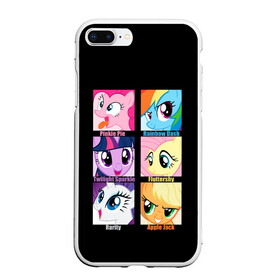 Чехол для iPhone 7Plus/8 Plus матовый с принтом Pony team в Тюмени, Силикон | Область печати: задняя сторона чехла, без боковых панелей | my little pony | дружба это чудо | единорог | единороги | май литл пони | мульт | мультфильм