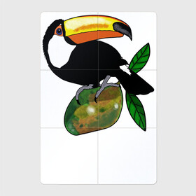Магнитный плакат 2Х3 с принтом Тукан и манго в Тюмени, Полимерный материал с магнитным слоем | 6 деталей размером 9*9 см | bird | exotic | fruit | summer | tropical | аргентина | джунгли | еда | животные | звери | крылья | лето | листья | манго | мексика | острова | отпуск | пернатые | природа | птенец | птица | птичка | растения | тропические