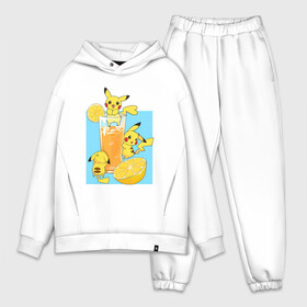 Мужской костюм хлопок OVERSIZE с принтом Пикачу в лимонаде в Тюмени,  |  | anime | picachu | pikachu | аниме | красная шапочка | милый | пика | пикачу | покебол | покемон