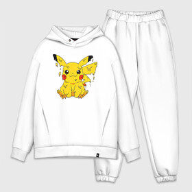 Мужской костюм хлопок OVERSIZE с принтом Потекший Пикачу в Тюмени,  |  | anime | picachu | pikachu | аниме | милый | пика | пикачу | покебол | покемон