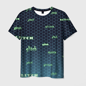 Мужская футболка 3D с принтом Glitch в Тюмени, 100% полиэфир | прямой крой, круглый вырез горловины, длина до линии бедер | 404 | error | geek | glitch | гик | глюки | ошибка | треугольник