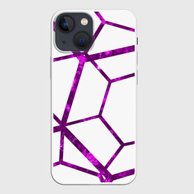 Чехол для iPhone 13 mini с принтом Hexagon в Тюмени,  |  | hexagon | lines | purple | violet | линии | фиолетовый многоугольник | шестиугольник