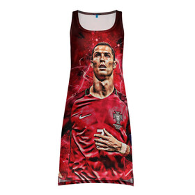 Платье-майка 3D с принтом Cristiano Ronaldo (Portugal) в Тюмени, 100% полиэстер | полуприлегающий силуэт, широкие бретели, круглый вырез горловины, удлиненный подол сзади. | 7 | cr | cr7 | cristiano | fc | fifa | footbal | juventus | madrid | portugal | real | ronaldo | soccer | криштиану | лига | мяч | мячик | поле | португалия | роналду | спорт | форма | футбол | футболист | футбольная | футбольный | чемпион |