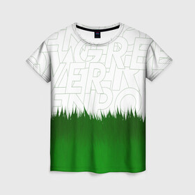 Женская футболка 3D с принтом GREEN POWER в Тюмени, 100% полиэфир ( синтетическое хлопкоподобное полотно) | прямой крой, круглый вырез горловины, длина до линии бедер | eco | green peace | nature | vegan | вегетарианство | гринпис | зеленая сила | летний | натуральный | природа | свежий | тренд | эко | экология | яркий