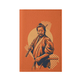 Обложка для паспорта матовая кожа с принтом Самурай в Тюмени, натуральная матовая кожа | размер 19,3 х 13,7 см; прозрачные пластиковые крепления | боевое искусство | буси | бусидо | искусство | самурай | феодалы | япония