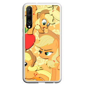 Чехол для Honor P30 с принтом Applejack pattern в Тюмени, Силикон | Область печати: задняя сторона чехла, без боковых панелей | Тематика изображения на принте: my little pony | дружба это чудо | единорог | единороги | май литл пони | мульт | мультфильм