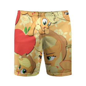 Мужские шорты спортивные с принтом Applejack pattern в Тюмени,  |  | my little pony | дружба это чудо | единорог | единороги | май литл пони | мульт | мультфильм