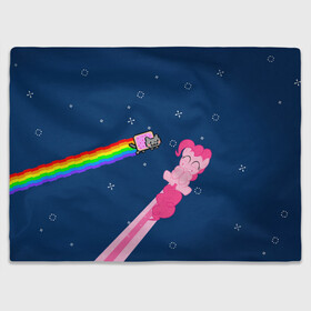 Плед 3D с принтом Nyan cat x Pony в Тюмени, 100% полиэстер | закругленные углы, все края обработаны. Ткань не мнется и не растягивается | my little pony | nyan cat | дружба это чудо | единорог | единороги | май литл пони | мульт | мультфильм | нян кэт
