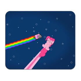 Коврик для мышки прямоугольный с принтом Nyan cat x Pony в Тюмени, натуральный каучук | размер 230 х 185 мм; запечатка лицевой стороны | my little pony | nyan cat | дружба это чудо | единорог | единороги | май литл пони | мульт | мультфильм | нян кэт