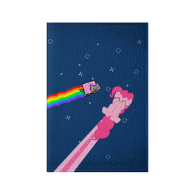 Обложка для паспорта матовая кожа с принтом Nyan cat x Pony в Тюмени, натуральная матовая кожа | размер 19,3 х 13,7 см; прозрачные пластиковые крепления | my little pony | nyan cat | дружба это чудо | единорог | единороги | май литл пони | мульт | мультфильм | нян кэт