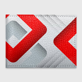 Обложка для студенческого билета с принтом 3D SPORT STYLE RED  WHITE в Тюмени, натуральная кожа | Размер: 11*8 см; Печать на всей внешней стороне | 3d | 3д | sport | абстракция | линии | паттерн | соты | спортивный стиль | текстуры