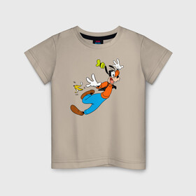 Детская футболка хлопок с принтом Гуфи в Тюмени, 100% хлопок | круглый вырез горловины, полуприлегающий силуэт, длина до линии бедер | disney | goofy | goofy the dog | vdzabma | гуфи | дисней | пес гуфи