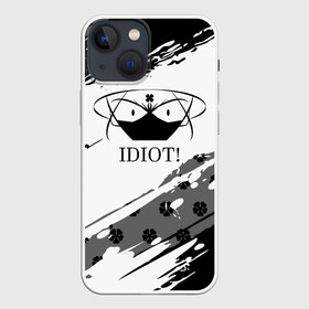 Чехол для iPhone 13 mini с принтом IDIOT Black Clover в Тюмени,  |  | asta | black bulls | black clover | quartet knights | yuno | акума | аниме | аста | блэк кловер | буракку куро:ба | демон | королевство клевера | король магов | лихт | магна | манга | пятилистник | черный бык | чёрный клев