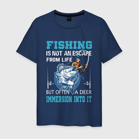 Мужская футболка хлопок с принтом FISHING PLANET Рыбалка в Тюмени, 100% хлопок | прямой крой, круглый вырез горловины, длина до линии бедер, слегка спущенное плечо. | fish | карп | лето | отдых | поклев | рыба | рыбалка | рыболов | спиннинг | удилище | удочка