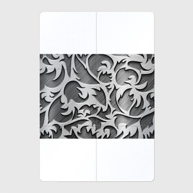 Магнитный плакат 2Х3 с принтом Монохромный узор в Тюмени, Полимерный материал с магнитным слоем | 6 деталей размером 9*9 см | монохром | рисунок | серебристый | серебро | узор