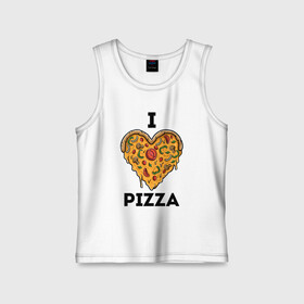 Детская майка хлопок с принтом I LOVE PIZZA | Я ЛЮБЛЮ ПИЦЦУ (Z) в Тюмени,  |  | Тематика изображения на принте: affection | cardiac | fondness | heart | i love pizza | love | loving | pizza | еда | любимая | любимый | любовь | любоф | любофф | любофь | надписи | надпись | пицца | сердечко | сердце | сердцевина | сердчишко